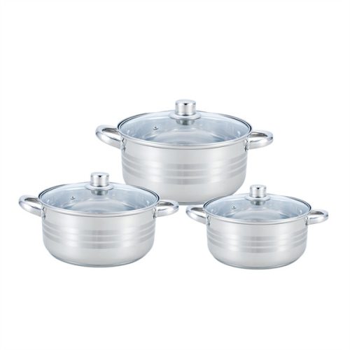 TOO KT-223 2L, 2.5L és 3L-es fazék/lábas szett fedővel, konyhai rozsdamentes edénykészlet