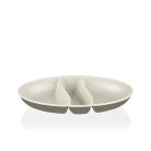 IRIS L-00517 dupla színű snack tál,  zöld, szürke, beige