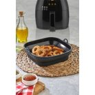 TOO összecsukható négyzetes szilikon forma forrólevegős sütőhöz (air fryer) 21cm*21cm, szürke, fekete vagy piros SL-3251