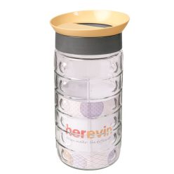   IRIS Sand üveg fűszertartó domború mintával 1.700ml, fekete-homok színű 148030-582