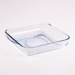   BORCAM négyzetes hőálló üvegedény fogóval  3.250ml, 318*282*60mm 