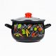TOO BELLY FARM BLACK 2,1 literes, 16cm átmérő, 11cm magasságú lábas (fazék) üveg fedővel