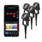 Emos GoSmart 4 darabos, 7 W, RGBIC dimmelhető, WiFi kültéri LED spotlámpa, kezdő készlet