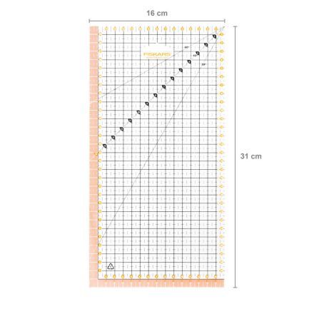 FISKARS patchwork vonalzó 15x30 cm