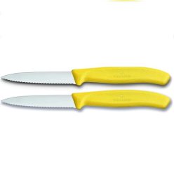   VICTORINOX Swiss Classic hámozókés, recézett pengével (8 cm) 2 részes, sárga