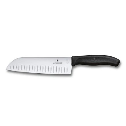 VICTORINOX Swiss Classic santoku kés, barázdált pengével (17 cm) fekete