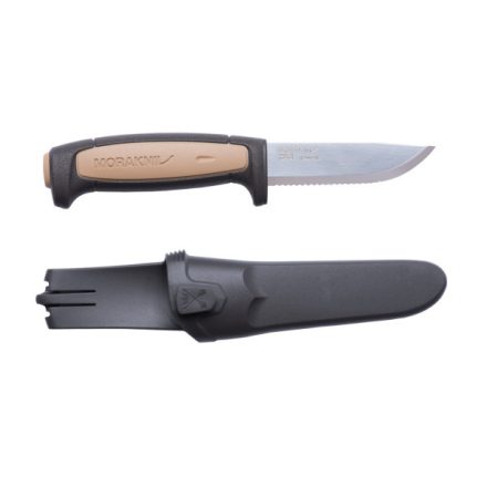 MORAKNIV Pro Rope (S) kés, fogazott pengével, tokkal, barna