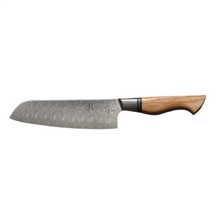 RYDA KNIVES ST650 santoku kés, barázdált pengével (18 cm) damaszkuszi acél